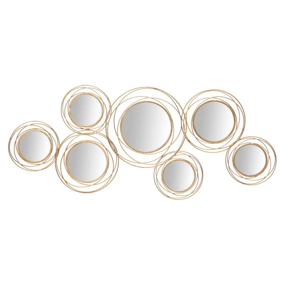 Pannello/Specchio Gold Round Cm 124.5X4X53.5