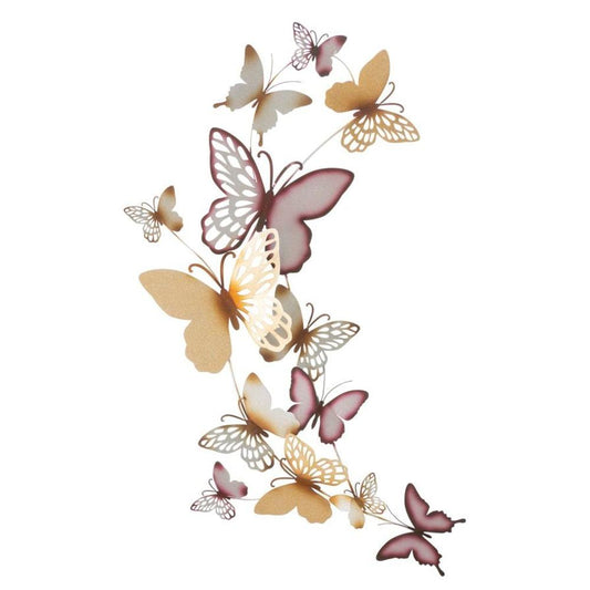 Pannello Da Muro Butterflies Oro/Bordeaux C Cm 59.5X4X111.5