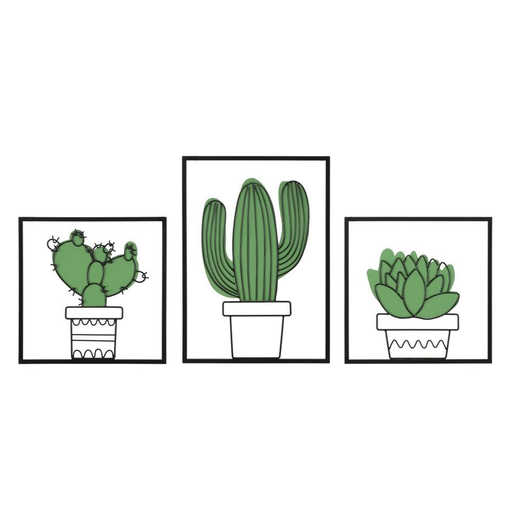 Pannello Da Muro Cactus Set 3Pz 33X1.3X46.5-33X1.3X33