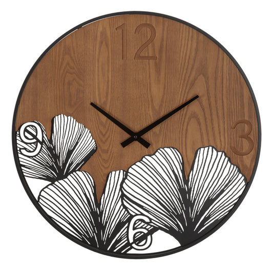 Orologio Da Muro Super Wood/Leaf Cm Ø 60X2