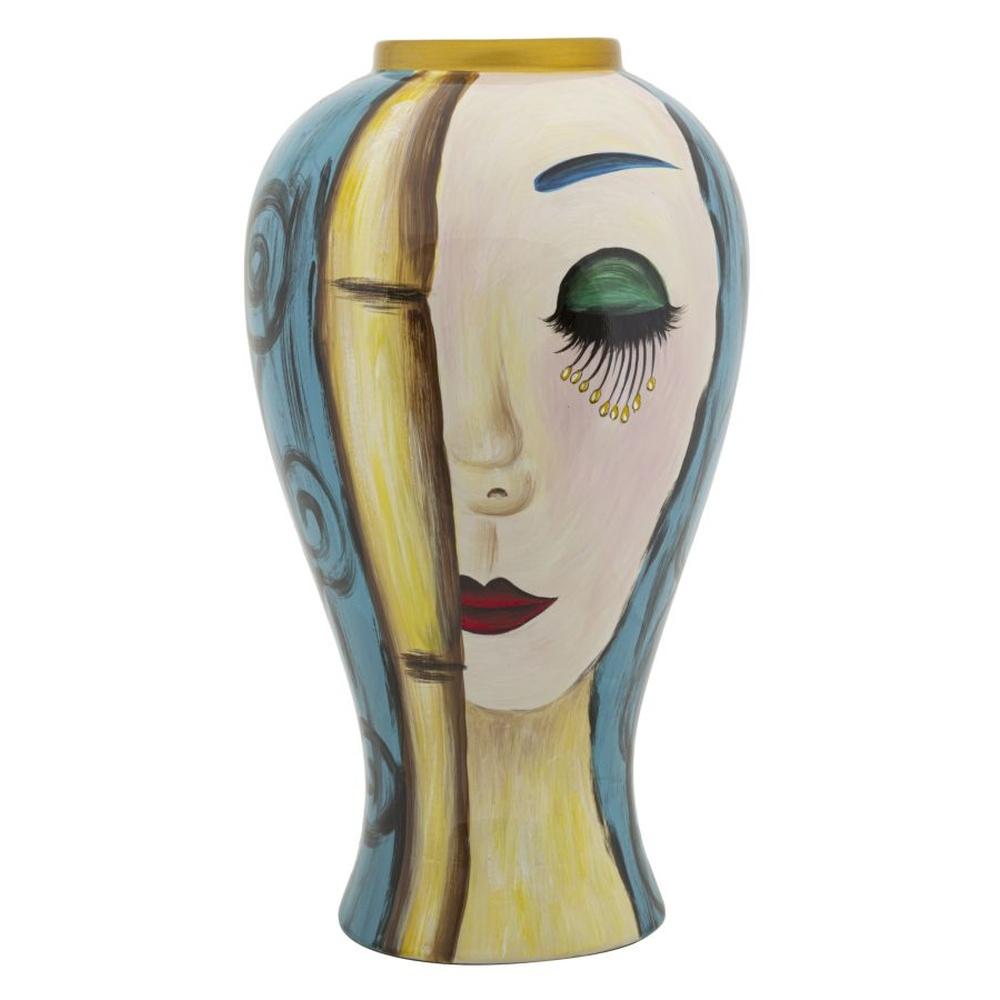 Vaso Ceramica Art Face Cm Ø 28X50