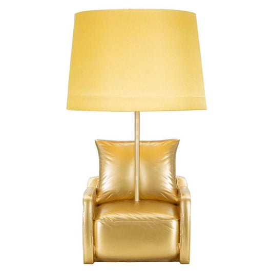 Lampada Da Comodino Midcentury Gialla Cm Ø 26X46