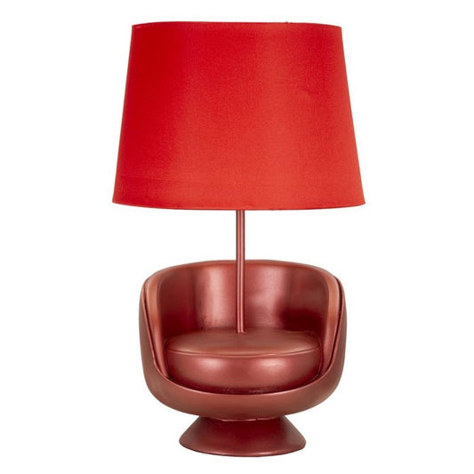 Lampada Da Comodino Midcentury Rossa Cm Ø 26X43