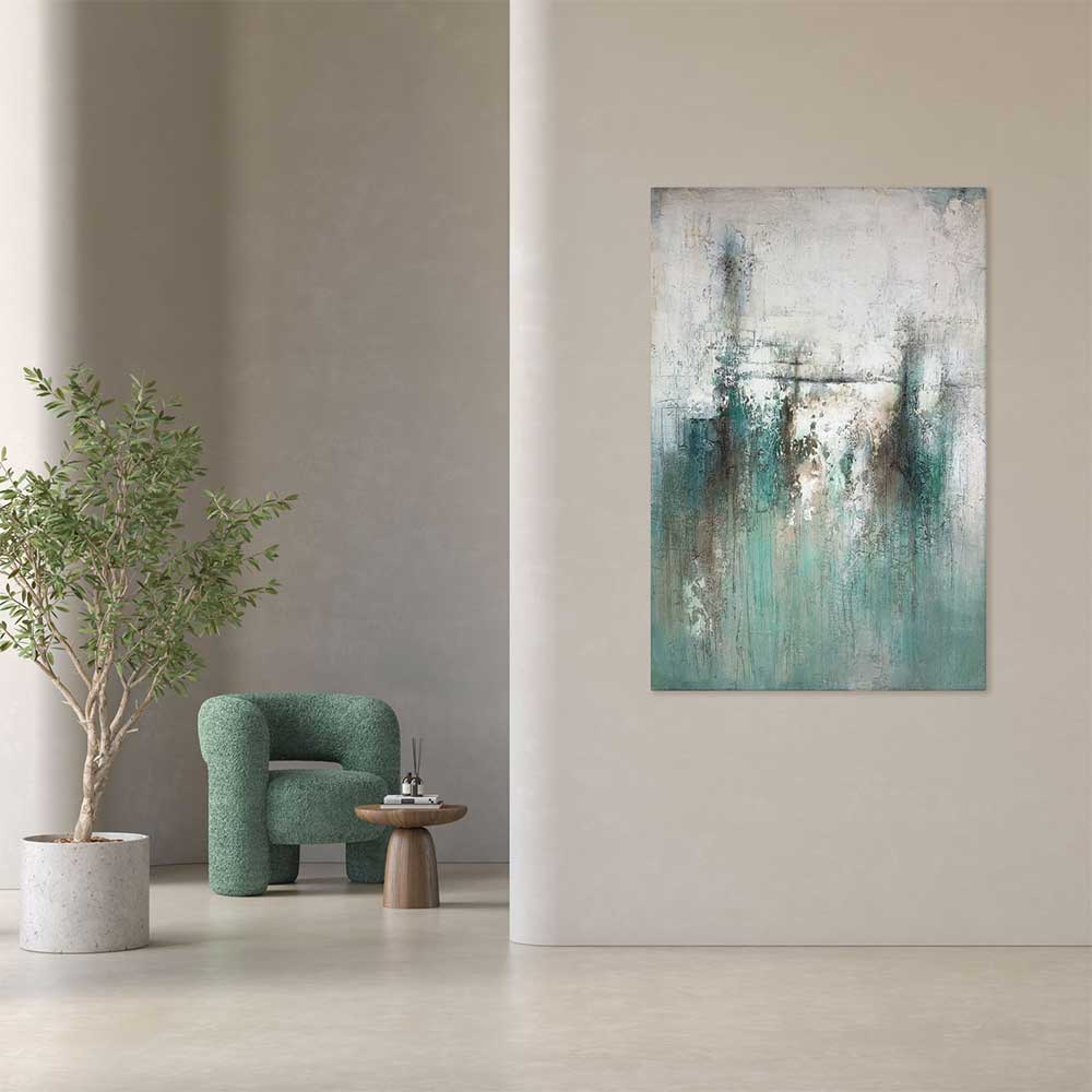 Agave Quadro Astratto Teal 100x150