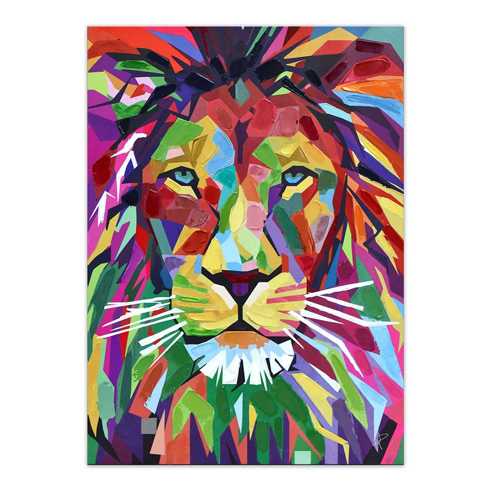 ADM Quadro Leone Pop Art Multicolore WF058X1