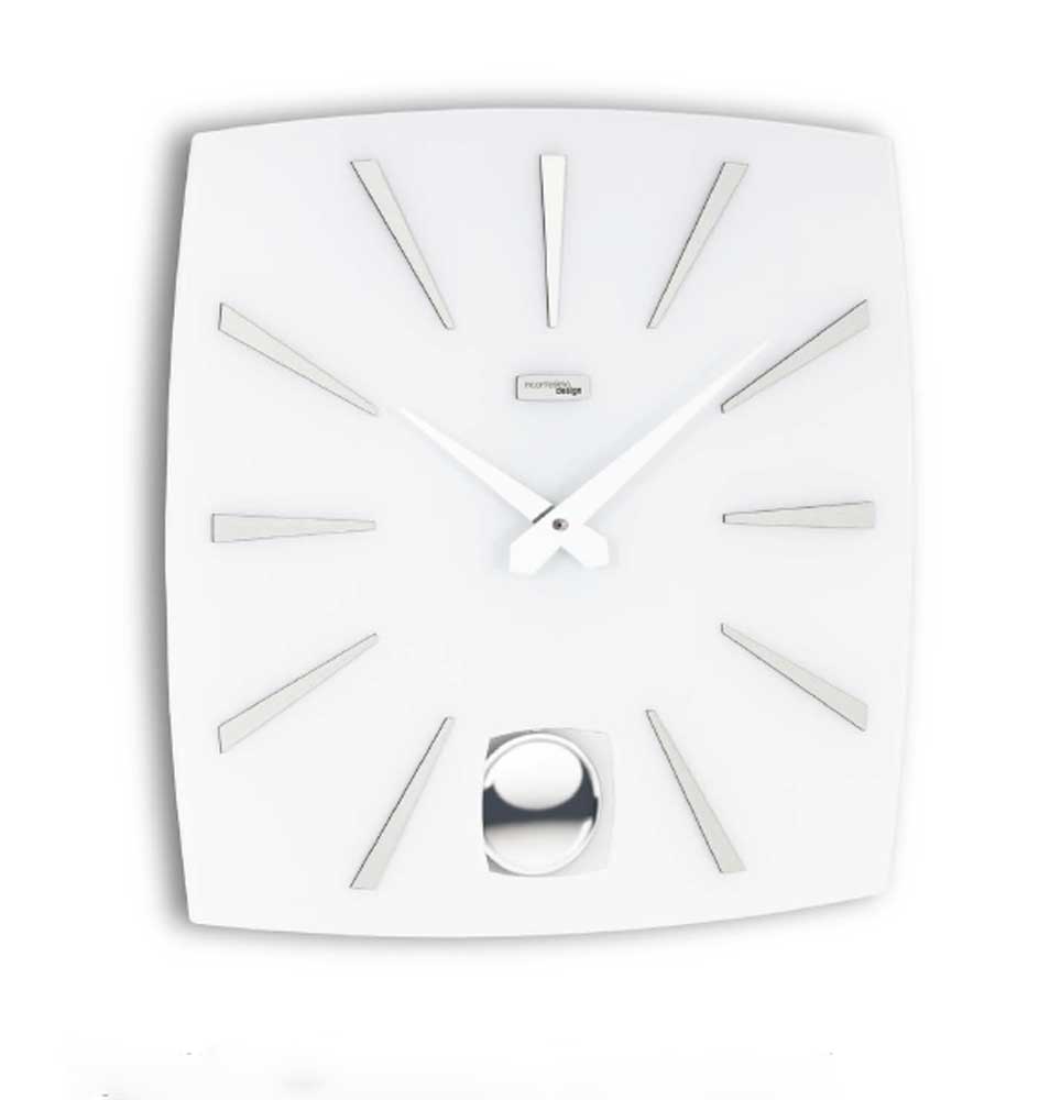 Incantesimo Design Orologio da Parete Electa Pendolo Bianco Lucido