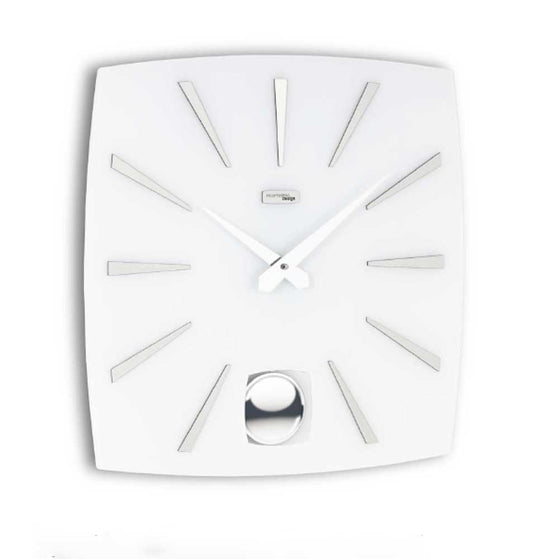 Incantesimo Design Orologio da Parete Electa Pendolo Bianco Lucido